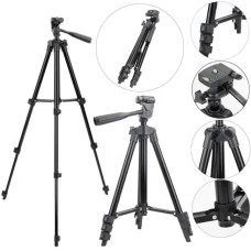 Штатив для видеотехники и смартфона с уровнем TRIPOD TF-3120, телескопический, черный