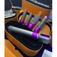 Стайлер 5в1 HAIR BRUSH Styler + Кейс Чехол с функциями придания объема, выпрямления, укладки (серый)
