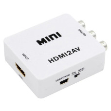 Конвертер видеосигнала HDMI в RCA (AV) 1080p, модель HDV-610, белого цвета