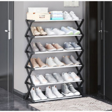 Складная полка для обуви Shoe Rack, Черная на 6 уровней