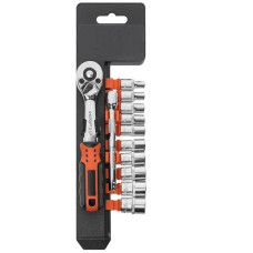 Комплект из 12 торцевых головок с трещоткой New Tools, изготовлен из хромованадиевой стали