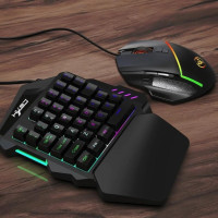 Игровой комплект клавиатура и мышь 198I G506 с подсветкой, мультимедиа клавиши Black