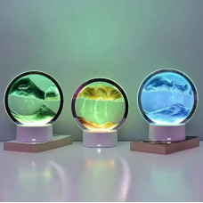 Настольная лампа-ночник в виде песочных часов, RGB подсветка, 3D картина