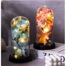 Букет из роз из мыла в колбе с LED подсветкой KR-04