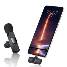 Беспроводной микрофон петличный K8 с адаптером Lightning-Type-C Black