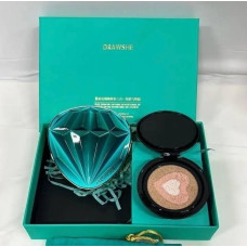 Трехцветный тональный кушон Drawshe Emerald Crystal Glow, увлажнение, сменный блок 24 г