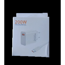 Адаптер быстрой зарядки USB с кабелем Type-C 200W, поддержка PD/USB для телефонов, планшетов, ноутбуков