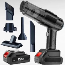 Автомобильный пылесос Vacuum Cleaner 9997 с аккумулятором, HEPA фильтром и 6 насадками
