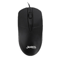 Компьютерная мышь Jedel CP72 с USB, оптический сенсор 1000 DPI, черная, длина кабеля 1.35 м