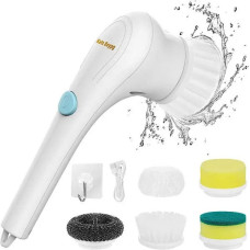 Аккумуляторная щётка для мытья посуды Electric Cleaning Brush с USB и вращающимися насадками