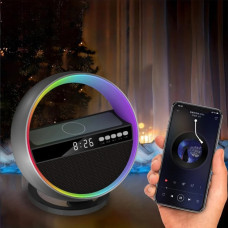 Колонка G5 с будильником, RGB-светом и беспроводной зарядкой / Многофункциональная зарядка G5 с RGB-подсветкой