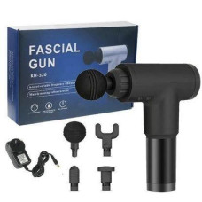 Портативный ручной массажер для тела Fascial Gun KH-320 черный, Мышечный ручной ударный массажер