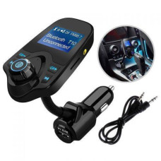FM-модулятор авто с Bluetooth T10, USB зарядка и LCD экран, черный