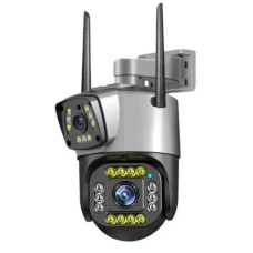 Камера видеонаблюдения V380 для улицы 2в1 с поддержкой LAN и 4G и двойным объективом