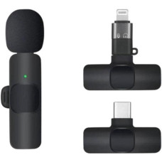 Беспроводной петличный микрофон K9 Wireless Lavalier Microphone с переходниками и адаптером Lightning TypeC