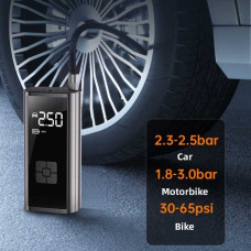 Аккумуляторный портативный компрессор для шин LED дисплей с функцией Power Bank 6000 mAh и фонариком