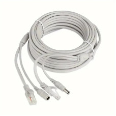 Готовый кабель RJ45+DC 10 м для видеонаблюдения, медный, двухжильный, комбинированный