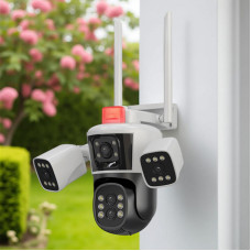 IP WiFi PTZ камера 12MP JE-190-1/2 с тремя объективами ночное видение