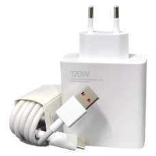 Сетевое зарядное устройство USB 120W, Type-A, быстрая зарядка QC 3.0, кабель в комплекте