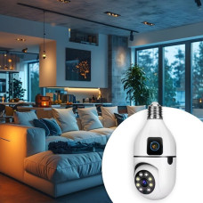 Двойная Wi-Fi камера E27 Sq02, датчик движения, ночное видение, двусторонняя связь, установка в патрон