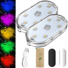 Светильник автомобильный аккумуляторный RGB 2 шт, подвесной магнитный ночник с сенсорным управлением