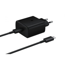 Сетевой адаптер 45W с кабелем Type-C/Type-C для быстрой зарядки PD3.0 Черный