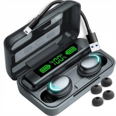 Сенсорные беспроводные наушники TWS BTH-F9-5 Black с Bluetooth, дисплеем и функцией PowerBank