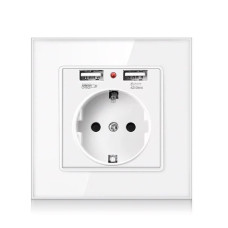 Розетка SIXWGH с 2 USB-портами WH034W с заземлением