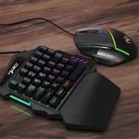 Игровой комплект клавиатура и мышь 198I G506 с подсветкой, мультимедиа клавиши Black